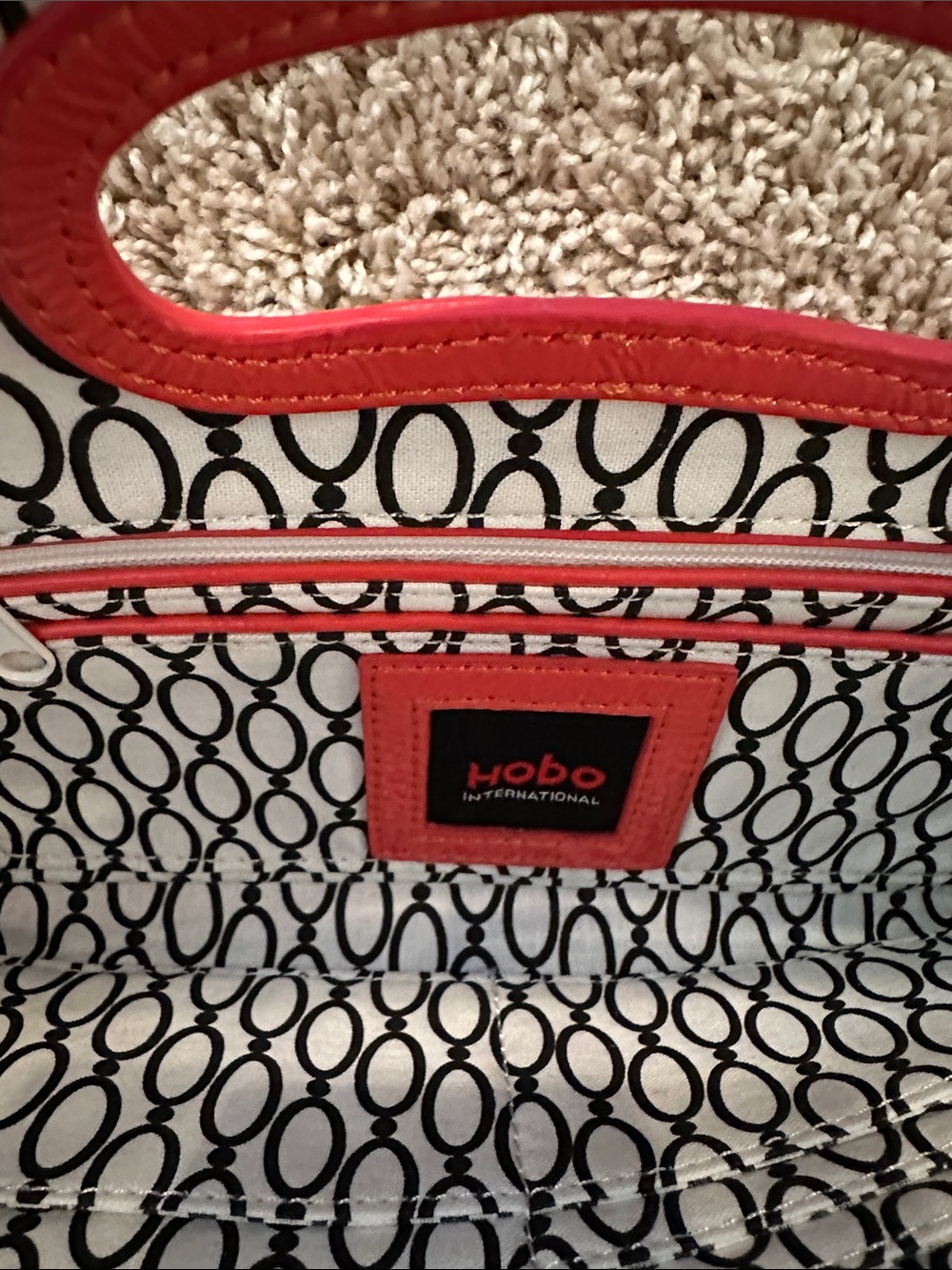 HOBO Red Patent Leather Cutout Handle Clutch - Picture 5 of 9